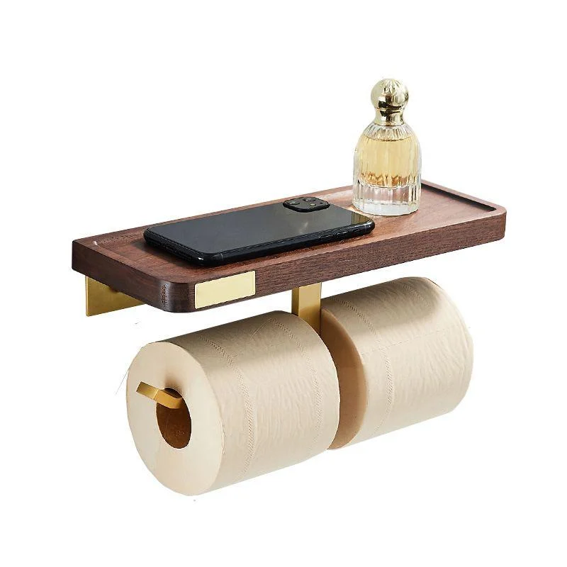 Wooden & Aluminum Bath Hardware Set Golden Bathroom Accessory Kit -Bathlova