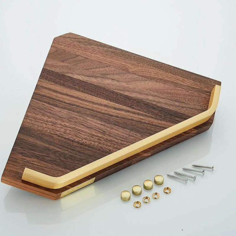 Wooden & Aluminum Bath Hardware Set Golden Bathroom Accessory Kit -Bathlova