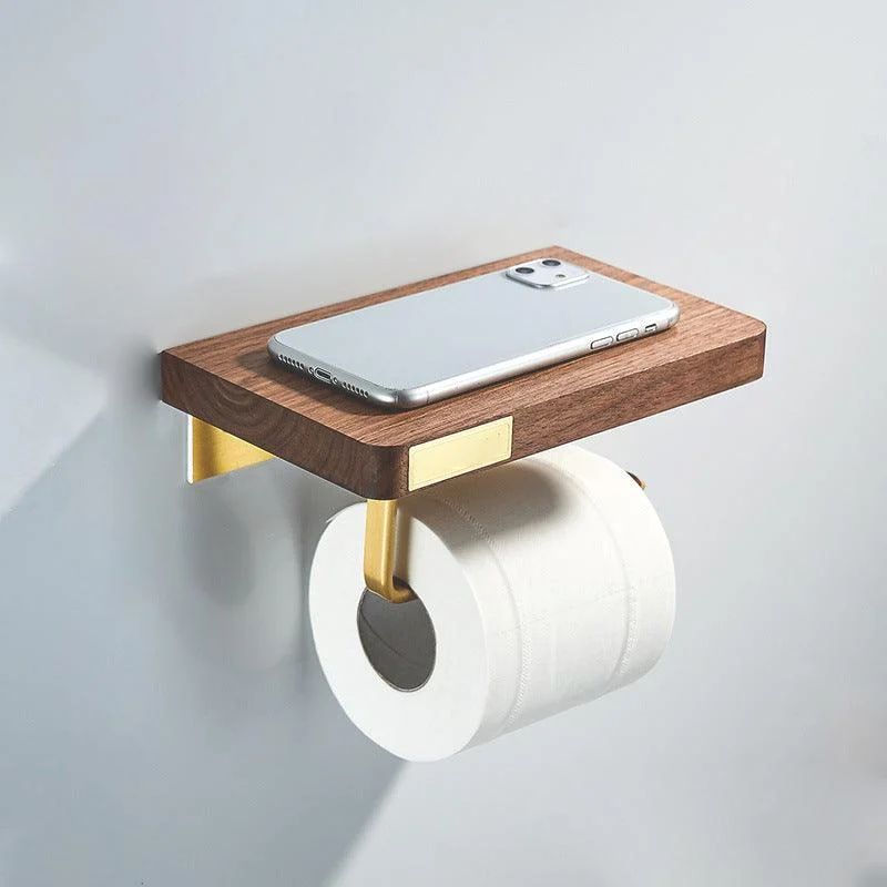 Wooden & Aluminum Bath Hardware Set Golden Bathroom Accessory Kit -Bathlova