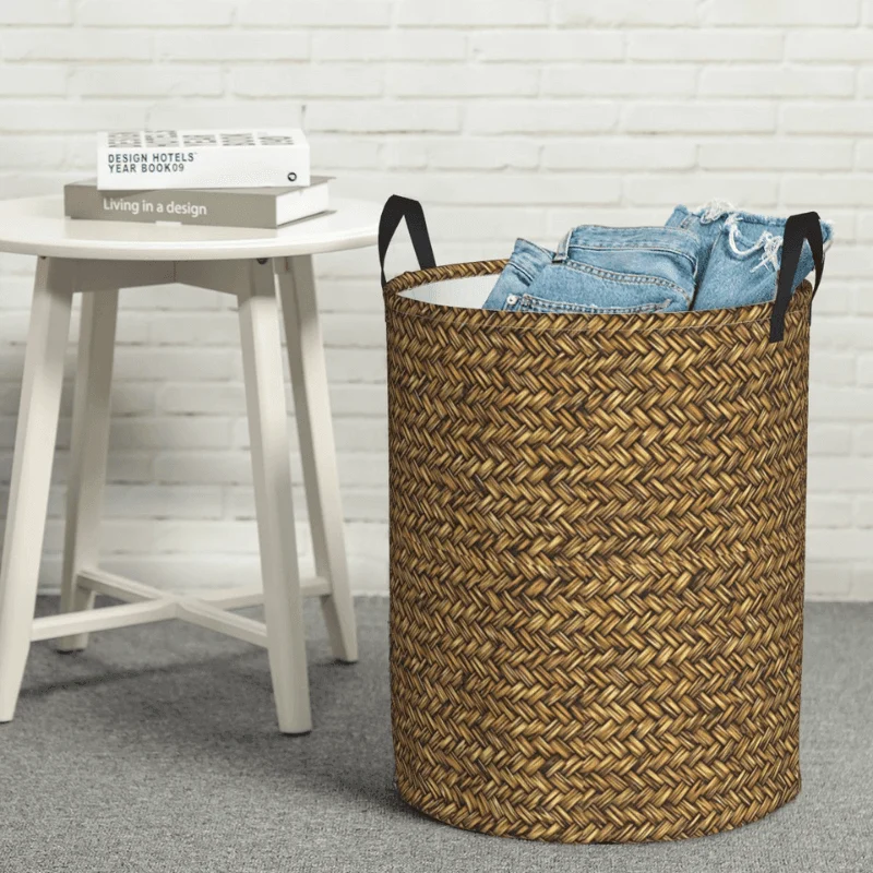 Woven Straw Wicker Storage Basket -Bathlova