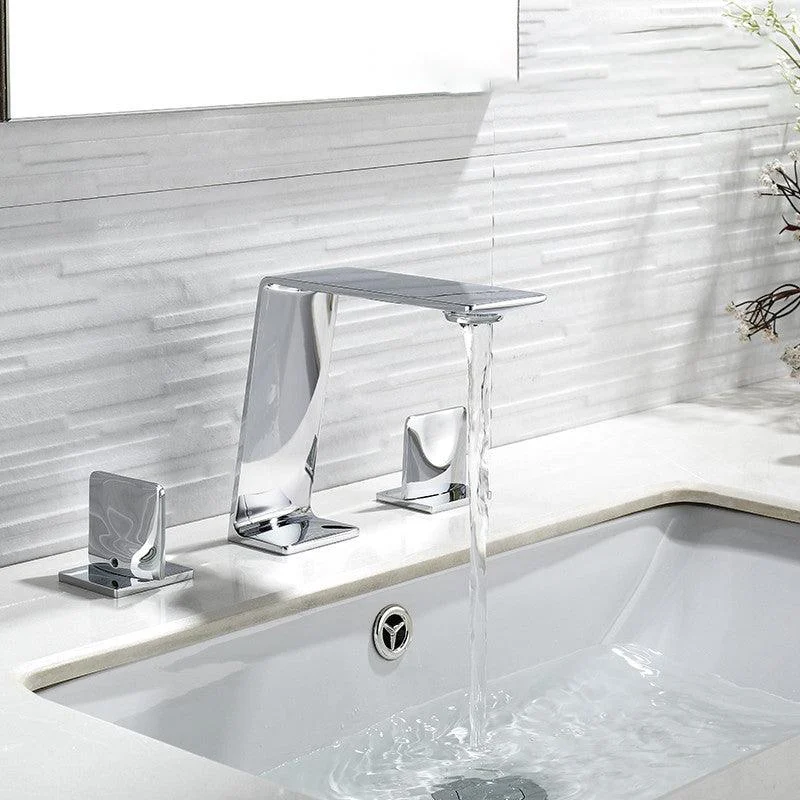 Modern Square Brass Bathroom Sink Tap With 2 Handle Sink Tap Bathlova 1