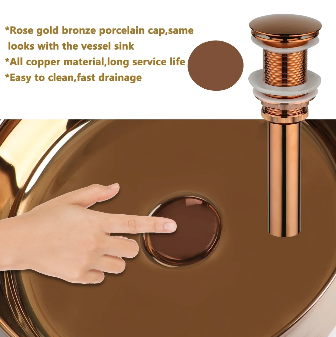 Rose Gold Round Vessel Sink With Faucet (4)